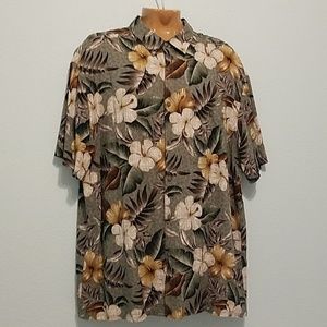 Island Shores Size XL Floral Hawaiian  Shirt Rayon
